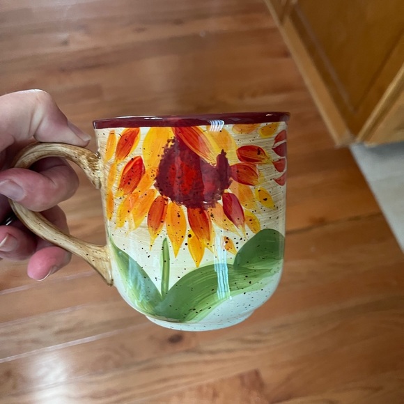 2 Pfaltzgraff Evening Sun Mug Orange Gold Sunflower Speckled Glaze Coffee Mug - Picture 6 of 9